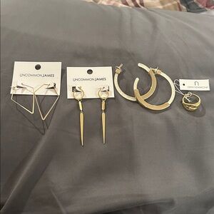 Uncommon James Gold Earrings Set plus Gold Ring